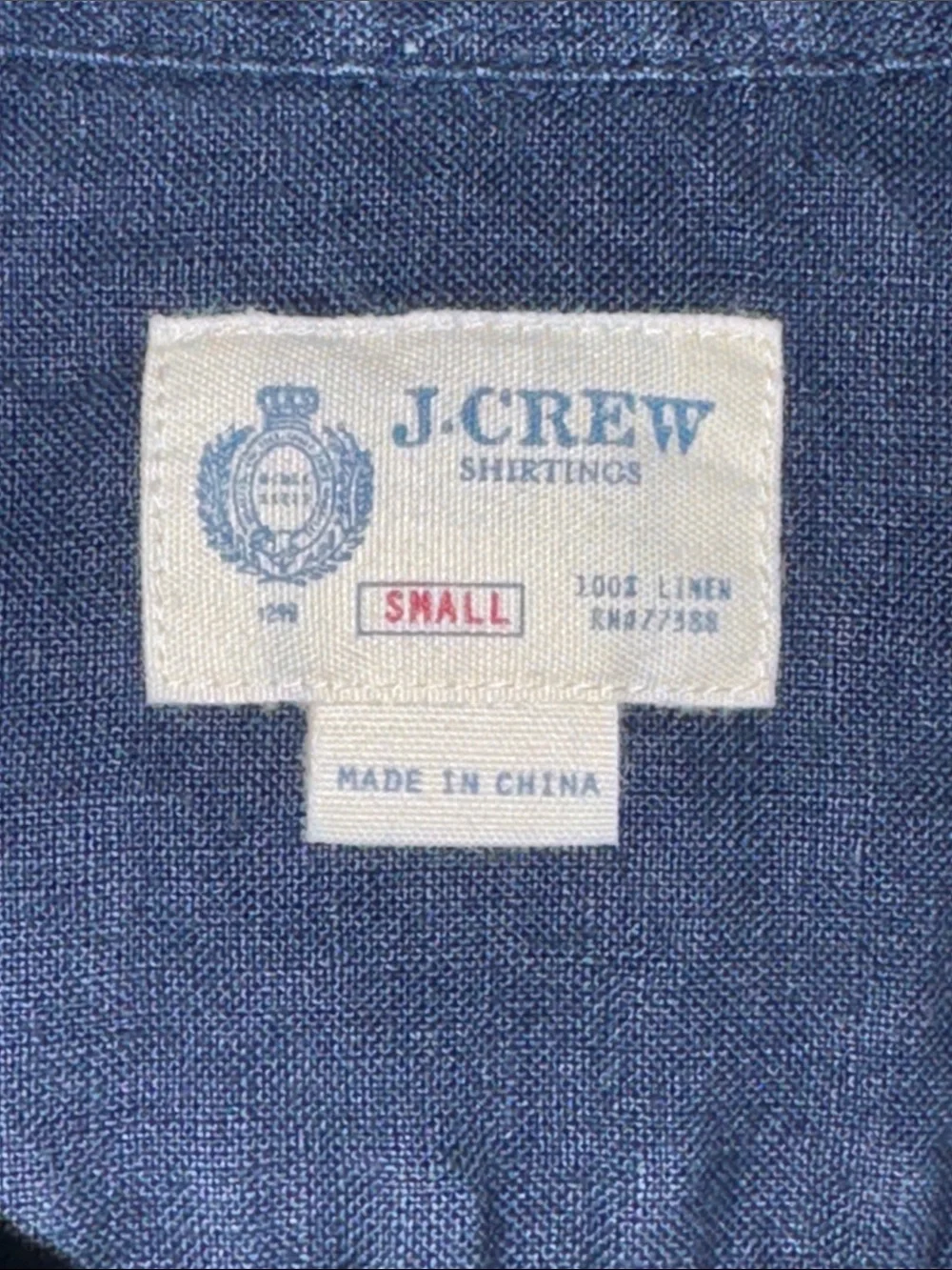 J. Crew Navy Blue linen Button-Down Shirt